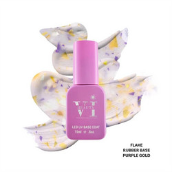 Mixcoco Beauty VI Purple Gold Flake Base Coat Ημιμόνιμο Βερνίκι Νυχιών 15ml