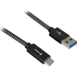 Sharkoon Braided USB-A to USB-C 1m Black Grey 4044951027040
