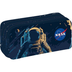 Must Nasa Astronaut In Universe Κασετίνα Βαρελάκι με 2 Θήκες Μπλε 486112