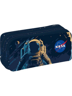 Must Nasa Astronaut In Universe Κασετίνα Βαρελάκι με 2 Θήκες Μπλε 486112
