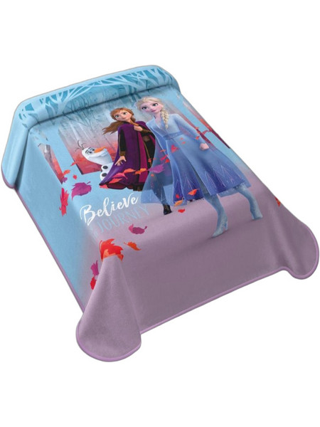 Belpla Παιδική Κουβέρτα Βελουτέ Frozen 160x220 Γαλάζια Λιλά