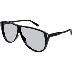 Saint Laurent SL731 001 Ανδρικά Γυαλιά Ηλίου Aviator Κοκάλινα Μαύρα με Γκρι Φακό