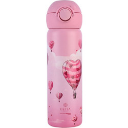 Estia Wonder Bottle Save Τhe Aegean Love Ascend Παιδικό Παγούρι Θερμός Ανοξείδωτο με Καλαμάκι Ροζ 500ml