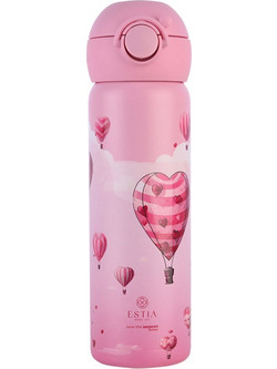 Estia Wonder Bottle Save Τhe Aegean Love Ascend Παιδικό Παγούρι Θερμός Ανοξείδωτο με Καλαμάκι Ροζ 500ml