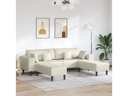 vidaXL Καναπές Βελούδινος Μπεζ 250x188x76cm 3335179
