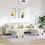 vidaXL Καναπές Βελούδινος Μπεζ 250x188x76cm 3335179