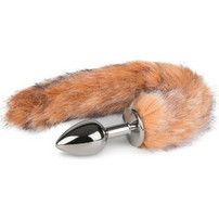 EasyToys Fox Tail No 7 Πρωκτική Σφήνα Tail Plug 34cm Ασημί Καφέ