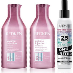 Redken Volume Injection Σετ Περιποίησης Μαλλιών Conditioner 300ml + One United Spray 150ml + Σαμπουάν 300ml