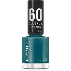 Rimmel 60 Seconds Super Shine 104 True Blue Gloss Βερνίκι Νυχιών Quick Dry 8ml