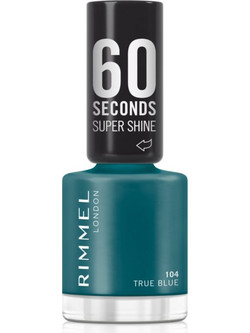 Rimmel 60 Seconds Super Shine 104 True Blue Gloss Βερνίκι Νυχιών Quick Dry 8ml