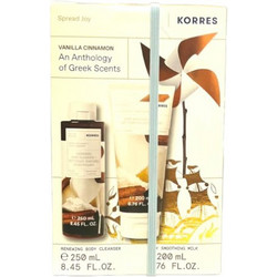 Korres An Anthology Of Greek Scents Vanilla Cinnamon Renewing Body Cleancer 250ml + Body Milk 200ml