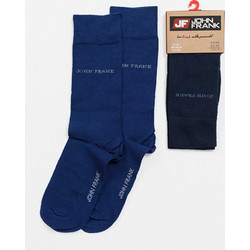John Frank Special Offer Ανδρικές Κάλτσες Ψηλές Navy Μπλε Μπλε 2Pack JFS053013
