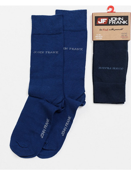 John Frank Special Offer Ανδρικές Κάλτσες Ψηλές Navy Μπλε Μπλε 2Pack JFS053013