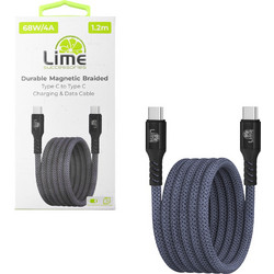 Lime LBMCC02 Magnetic USB-C to USB-C 68W 1.2m Grey 5205308386633