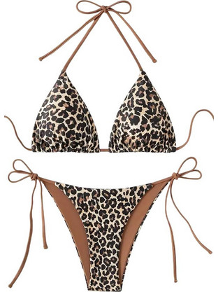 AnnaMu Bikini Set Τριγωνάκι Animal Print Καφέ A-1027