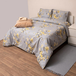 Viopros Σετ Σεντόνια Υπέρδιπλα 240x270 Basic 836 Grey Yellow