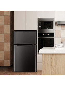 Costway FP10854DE-BK Δίπορτο Ψυγείο 90lt Υ86xΠ49.5xΒ48.5cm Inox