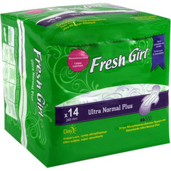 Fresh Girl Ultra Normal Plus Σερβιέτες με Φτερά για Κανονική Ροή 2 Σταγόνες 14τμχ