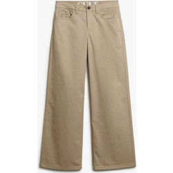 Superdry Υφασμάτινο Γυναικείο Παντελόνι Chino Relaxed Εφαρμογή Μπεζ W7011313A