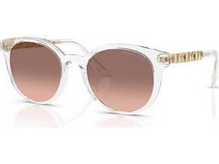 Michael Kors MK2264U 301513 Ανδρικά Γυαλιά Ηλίου Στρογγυλά Κοκάλινα Διαφανή με Μαύρο Φακό