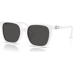 Swarovski SK6053D 105087 Ανδρικά Γυαλιά Ηλίου Τετράγωνα Κοκάλινα Λευκά με Μαύρο Φακό