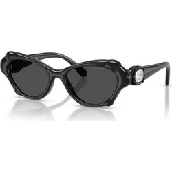 Swarovski SK6050 108787 Γυναικεία Γυαλιά Ηλίου Πολυγωνικά Κοκάλινα Μαύρα με Μαύρο Φακό