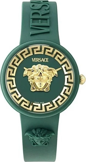 Versace Iconic Medusa Γυναικείο Ρολόι με Πράσινο Καουτσούκ Λουράκι ...
