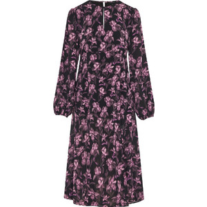 Funky Buddha Midi Βραδινό Φόρεμα Floral Μαύρο FBL012-109-13 Funky Buddha Midi Βραδινό Φόρεμα Floral Μαύρο FBL012-109-13