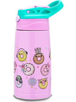 CoolPack Donuts Παιδικό Παγούρι Θερμός Ανοξείδωτο με Καλαμάκι Ροζ 350ml