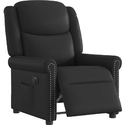 vidaXL Πολυθρόνα Relax με Υποπόδιο Ανακλινόμενη Δερματίνη Μαύρη 3303414