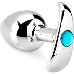 Zenn Smooth Metal Medium Πρωκτική Σφήνα 13cm Ασημί Μπλε