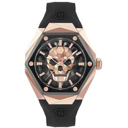 Philipp Plein The Skull Spikes Ανδρικό Ρολόι με Μαύρο Καουτσούκ Λουράκι PWPWA0224