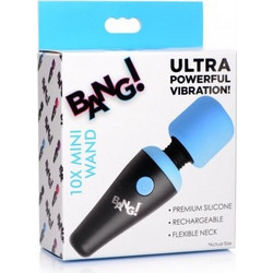 Bang! Mini Silicone Wand Vibrator Δονητής Μασάζ 11.4cm Μπλε Μαύρος