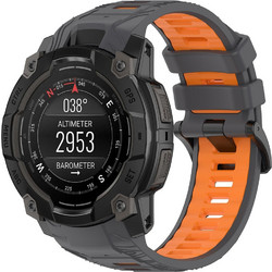 Techsuit W077 Λουράκι Σιλικόνης Grey / Orange (Garmin Instinct 3 50mm)