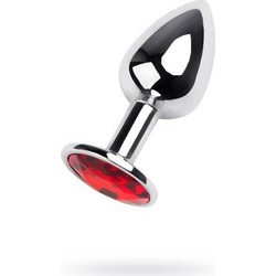 ToyFa Metal Πρωκτική Σφήνα Diamond Plug 7.5cm Ασημί Κόκκινη