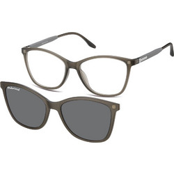 Sunoptic TRC186D Γυναικείος Σκελετός Γυαλιών Οράσεως με Clip-On Κοκάλινος Μαύρος
