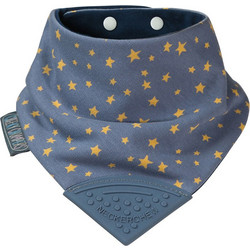Cheeky Chompers Stars Σαλιάρα Μπαντάνα από 100% Βαμβάκι με Κουμπί Navy Μπλε