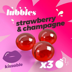 Crushious Lubbies Strawberry & Champagne Kissable Oil Balls 3pcs