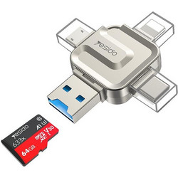 Yesido GS23 Card Reader OTG Lightning USB-C & USB-A micro USB 3.2 Gen 1 για microSD