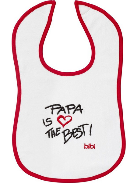 Bibi Love Papa Σαλιάρα Υφασμάτινη με Αυτοκόλλητο Κόκκινη Λευκή