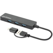 Manhattan 180863 USB Hub 3.0 USB-A με 4 Θύρες USB-A
