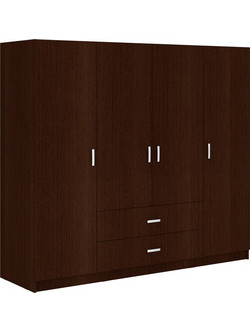 Pakoworld Τετράφυλλη Ντουλάπα Ρούχων Royal Wenge 200x58x177cm 361-000113