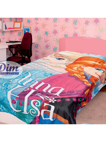 Dimcol Παιδικό Κουβερλί Μονό 160x250 Frozen 510 Γαλάζιο Φούξια