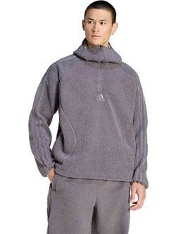 Adidas Originals BORG TG Fleece Ανδρικό Αθλητικό Φούτερ με Κουκούλα Ανθρακί KR5186