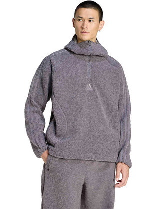 Adidas Originals BORG TG Fleece Ανδρικό Αθλητικό Φούτερ με Κουκούλα Ανθρακί KR5186