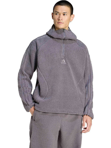 Adidas Originals BORG TG Fleece Ανδρικό Αθλητικό Φούτερ με Κουκούλα Ανθρακί KR5186