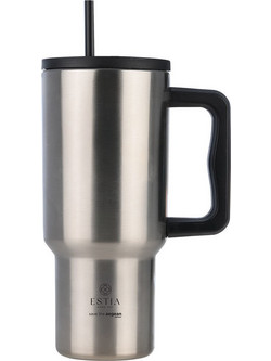Estia Straw Tumbler XL Save The Aegean Steel Flow 900ml