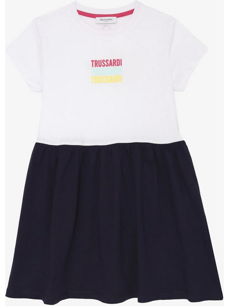 Trussardi Παιδικό Φόρεμα Άσπρο Navy Μπλε TGP25026VE-008