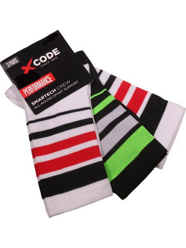 X-Code Smartech Ανδρικές Κάλτσες Ψηλές Μαύρες Λευκές 3Pack 04700
