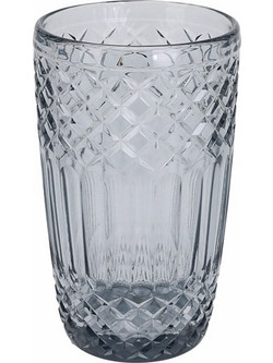 Zaros Σετ Ποτήρια Νερού Γυάλινα Vintage Grey Γκρι 380ml 6τμχ KZ364